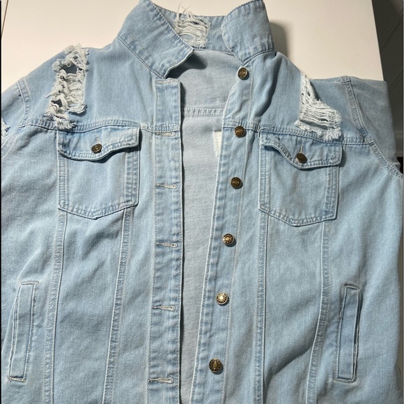 Distressed Jean Jacket - Picture 1 of 2